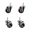 Service Caster 3 Inch Maroon Polyurethane Wheel Swivel 34 Inch Threaded Stem Caster Set 2 Brakes SCC SCC-TS20S314-PPUB-MRN-34212-2-TLB-2 - alternate 1